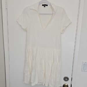 Lulu's Cream Short Sleeve Dress